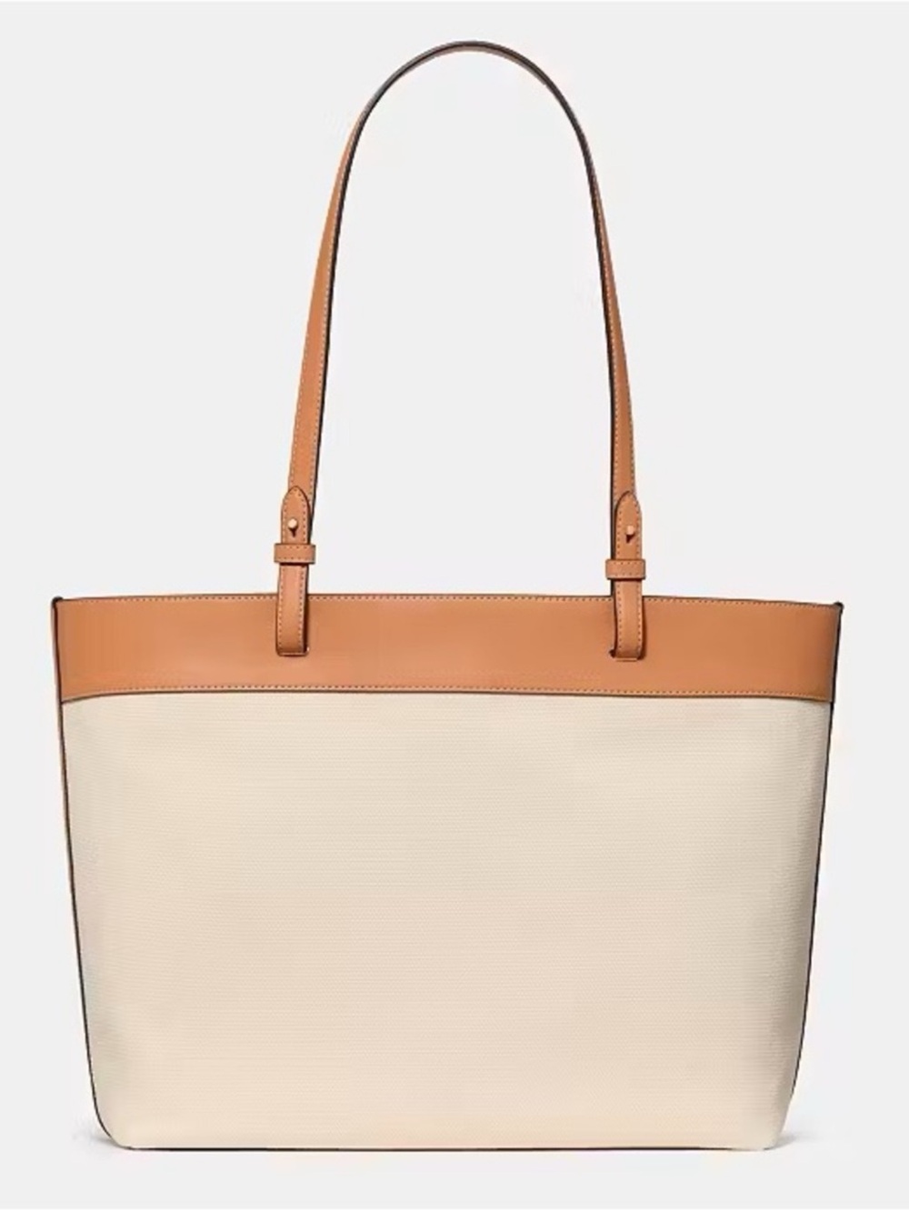 Kate Spade Tessa Canvas Large Tote Bag with Coin Purse Charm Light Saddle - Picture 3 of 5